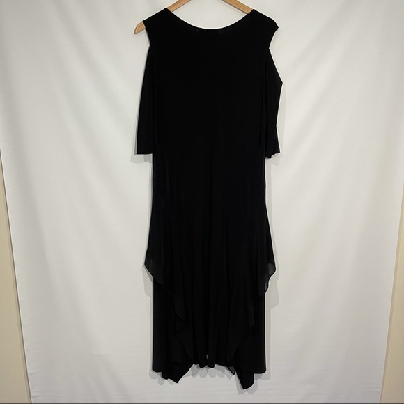 Joseph Ribkoff Black Cold Shoulder Midi Dress 14 - Picture 9 of 13